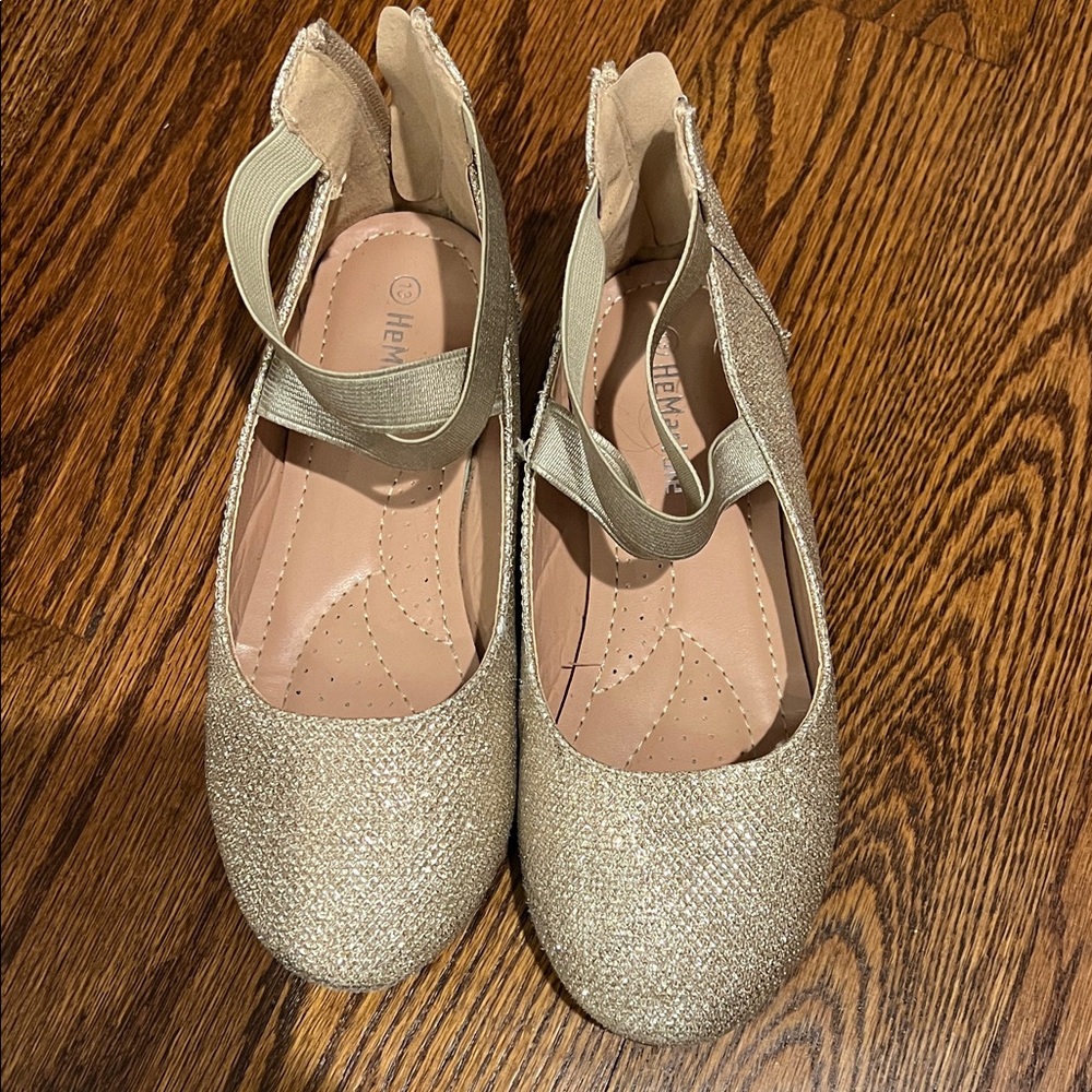 Cat & Jack Glittery Gold Dress Shoes